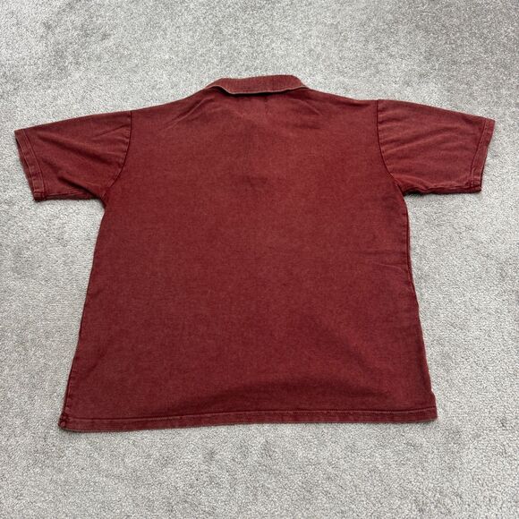 RVCA Alex Knost Polo Shirt Mens Large Faded Burgundy Short Sleeve Cotton Casual - Picture 2 of 11